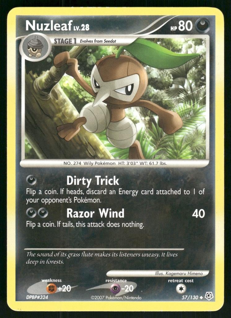 Nuzleaf 57/130 - Diamond &amp; Pearl (EX), Hobby en Vrije tijd, Verzamelkaartspellen | Pokémon, Gebruikt, Verzenden