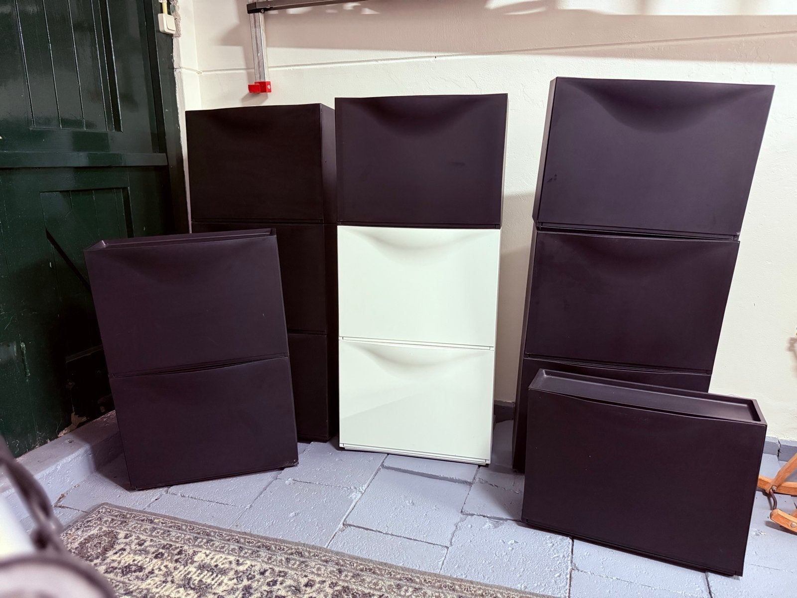 Schoenenkasten - Zwart en Wit - IKEA Trones, Ophalen of Verzenden, Gebruikt