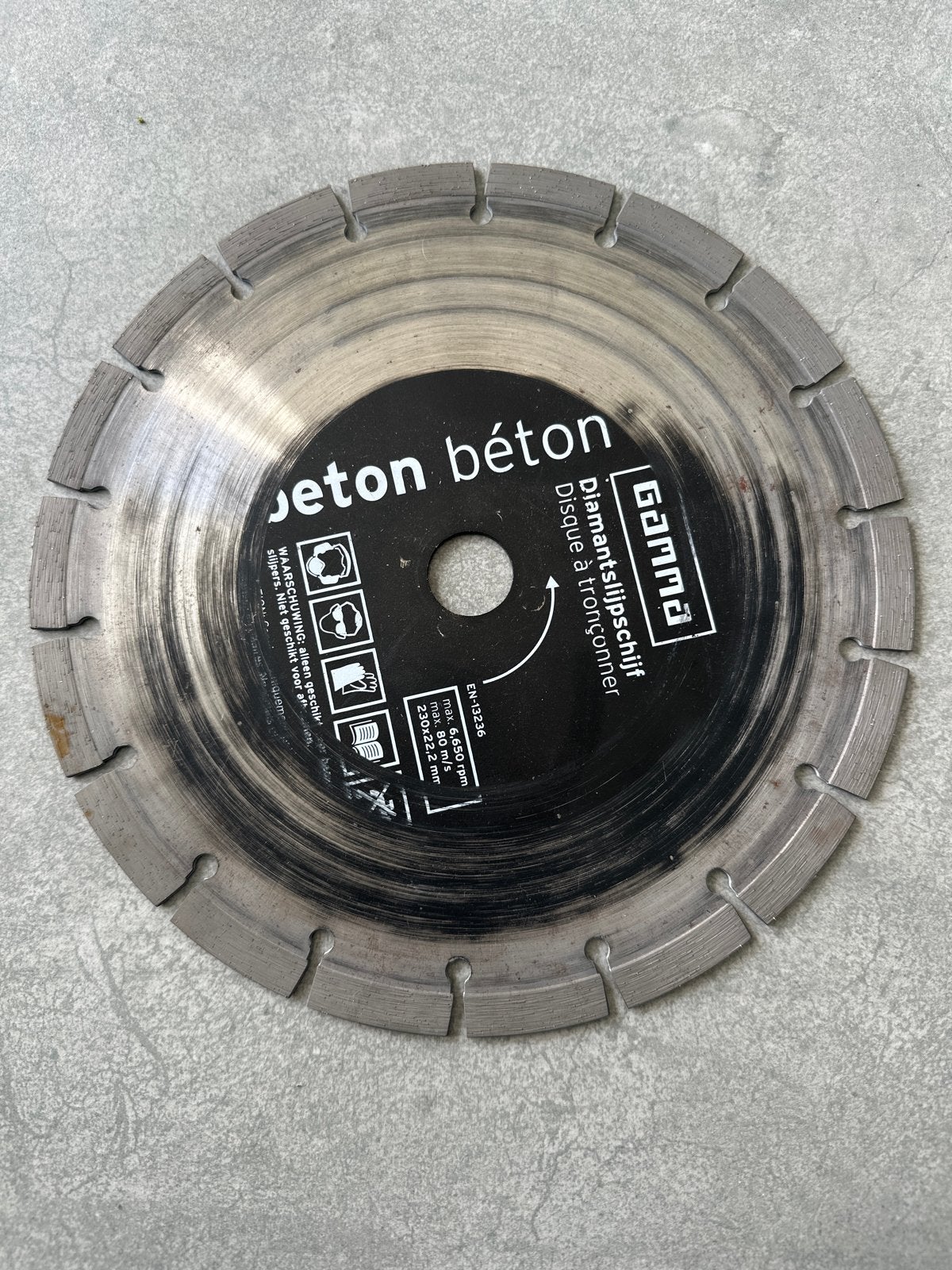 Diamanten slijpschijf voor beton - Zo goed als nieuw, Doe-het-zelf en Verbouw, Ophalen, 70 mm of meer, Overige typen, Zo goed als nieuw