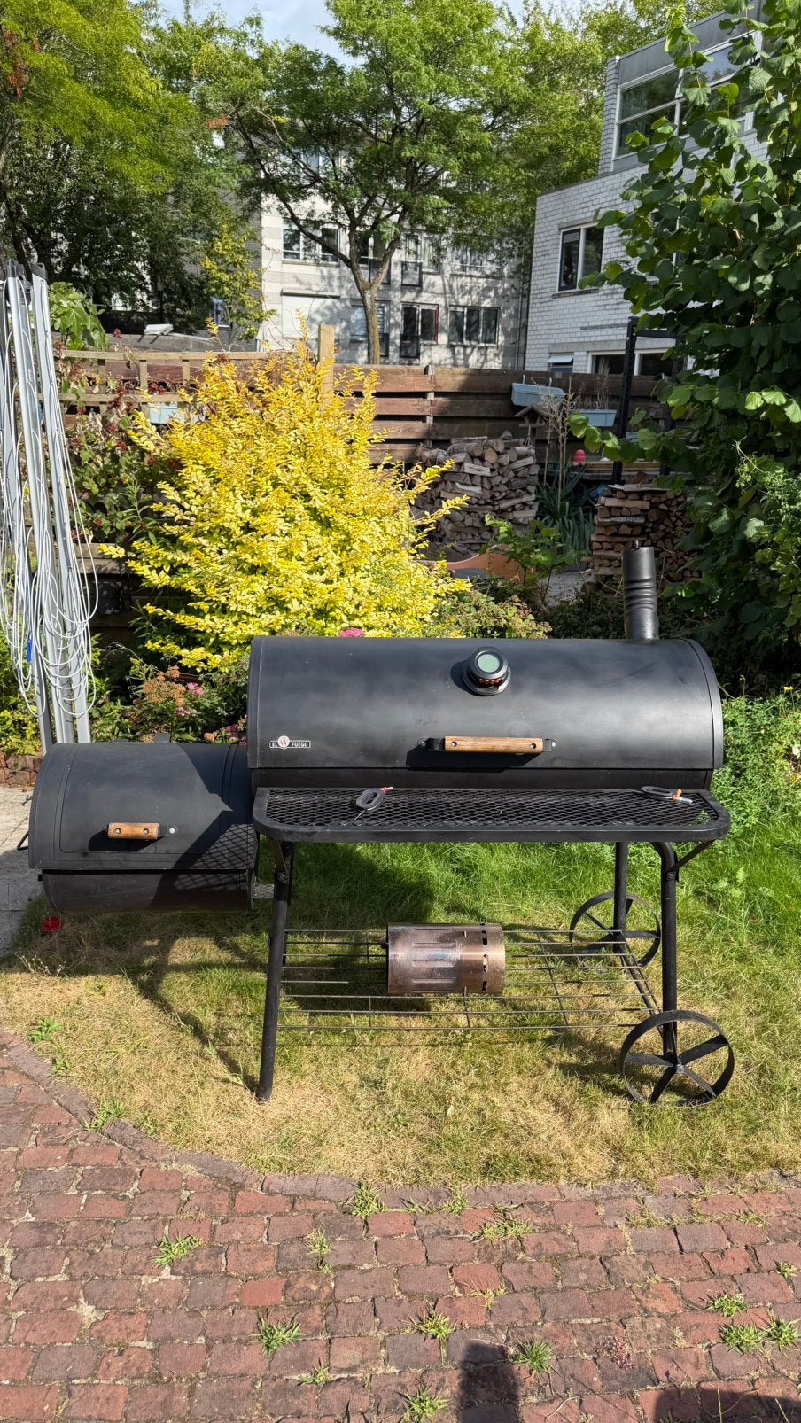 El Fuego Enola AY0307 XXL offset smoker + accessoires, Ophalen, Zo goed als nieuw