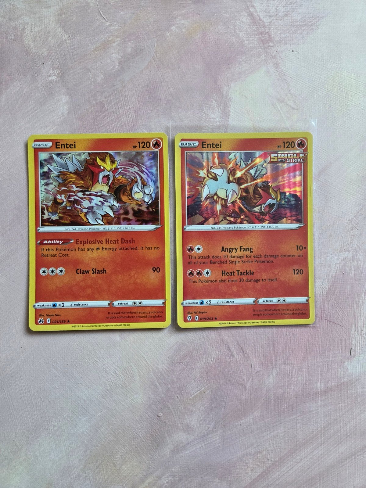 Pokémon Entei Kaarten - holo, Ophalen of Verzenden, Zo goed als nieuw, Meerdere kaarten