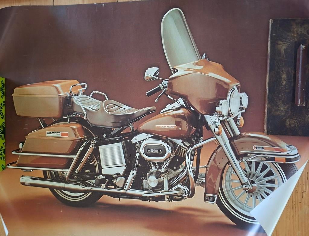 Poster Harley Davidson 1200 CC electra glide  59 x 79 cm, Ophalen of Verzenden, A1 t/m A3