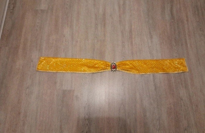 Gele hoofdband met glitters en nep rode edelsteen, Party Point, One size fits all, Ophalen of Verzenden, Pet