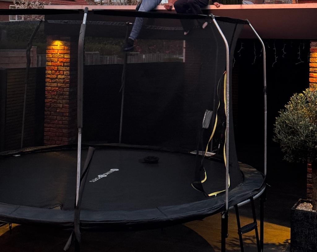 Grote trampoline met veiligheidsnet doorsnee 360, Ophalen, Gebruikt