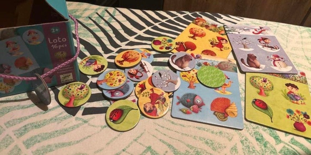 Djeco Loto 16 stuks - 4 seizoenen nieuw, Ophalen of Verzenden, Zo goed als nieuw, Overige typen