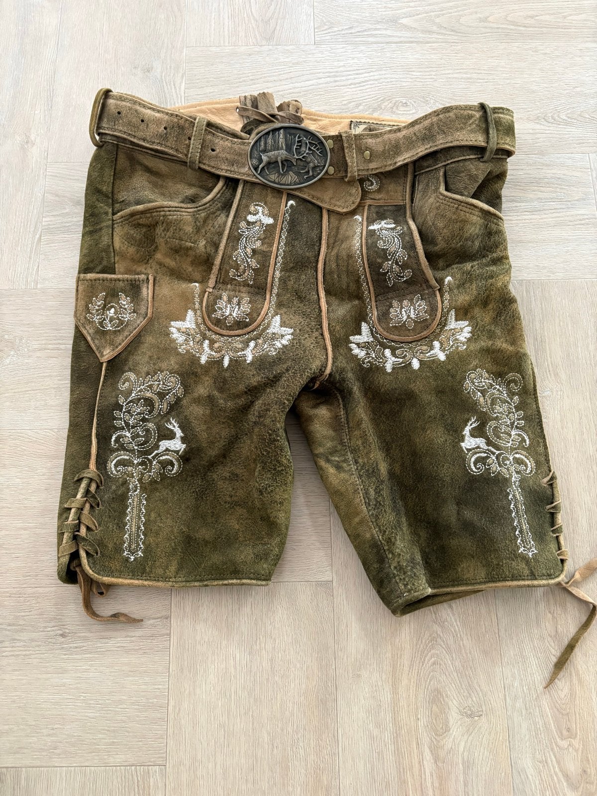 Trachten Rebell Lederhose - Maat 46 (S), Kleding | Heren, Ophalen of Verzenden, Gedragen, Maat 46 (S) of kleiner, Groen