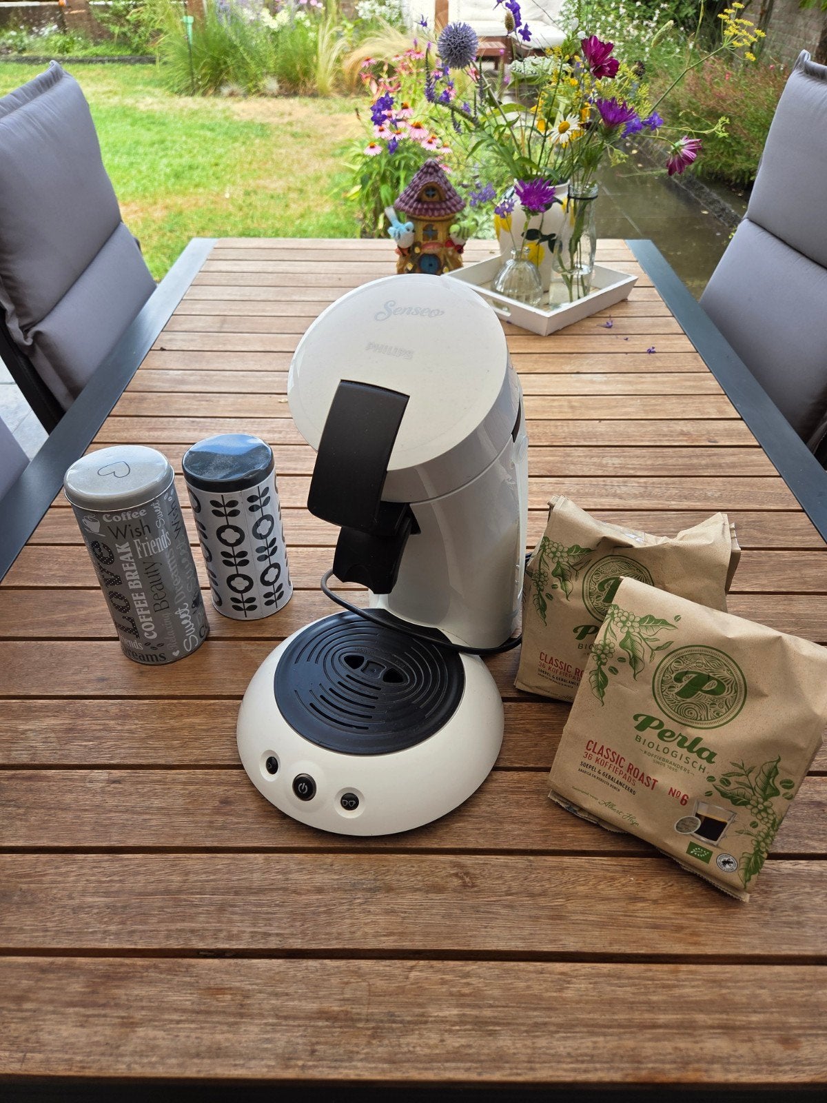 Senseo Wit - Inclusief padbussen en Perla pads, Witgoed en Apparatuur, Ophalen, Koffiepads en cups, Gebruikt, Koffiemachine