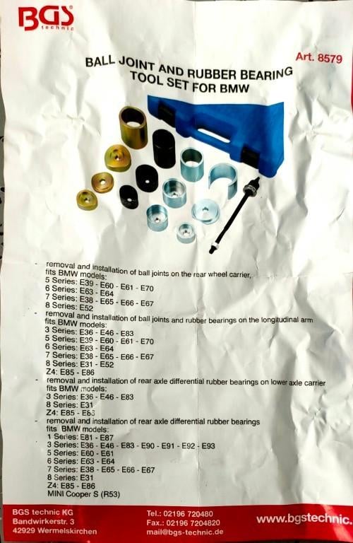 BGS 8579 ophanging gereedschapset voor BMW, Nieuw, Ophalen of Verzenden, /, BGS