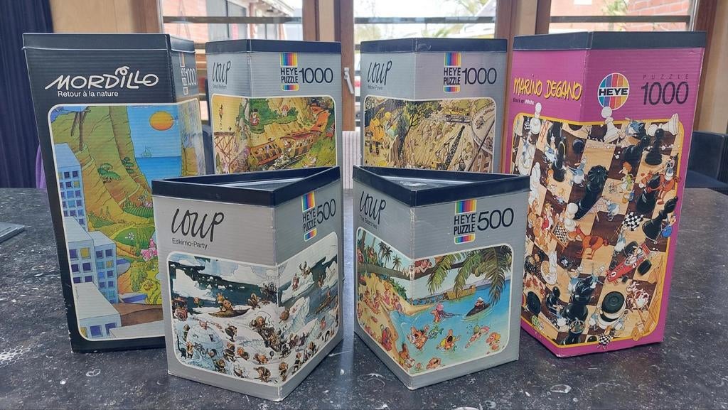 Heye verschillende puzzels 500 en 1000 stukjes, Ophalen, 500 t/m 1500 stukjes, Zo goed als nieuw