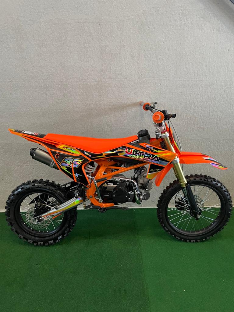 Nieuwe Ultra 125CC benzine pitbike,4 kleuren en showroom, Ophalen, Nieuw, Schijfrem, Ultra