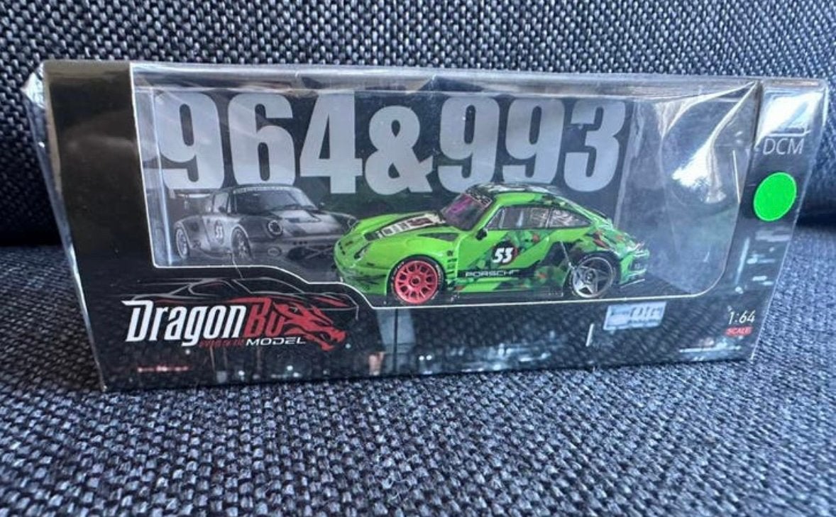 DCM x DragonBo - Porsche RWB 993 #53 Green, Ophalen of Verzenden, Zo goed als nieuw, Auto