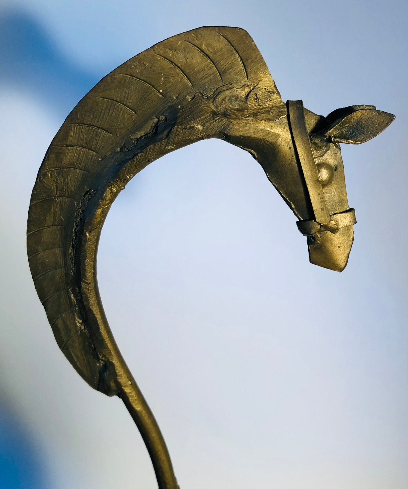 Metalen paard, messing brons kleur, gelast metaal, Ophalen of Verzenden