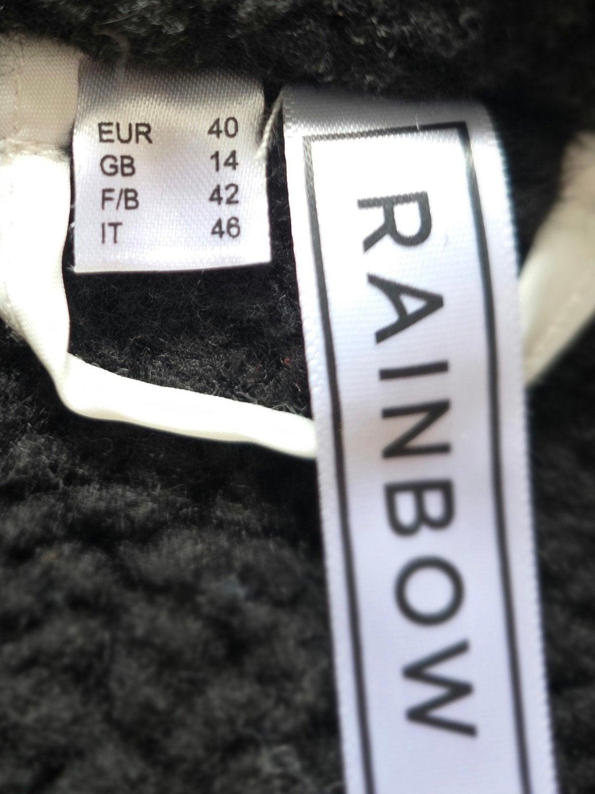 Rainbow teddy jas zwart/wit geblokt - Maat 40, Rainbow, Meerkleurig, Nieuw, Ophalen