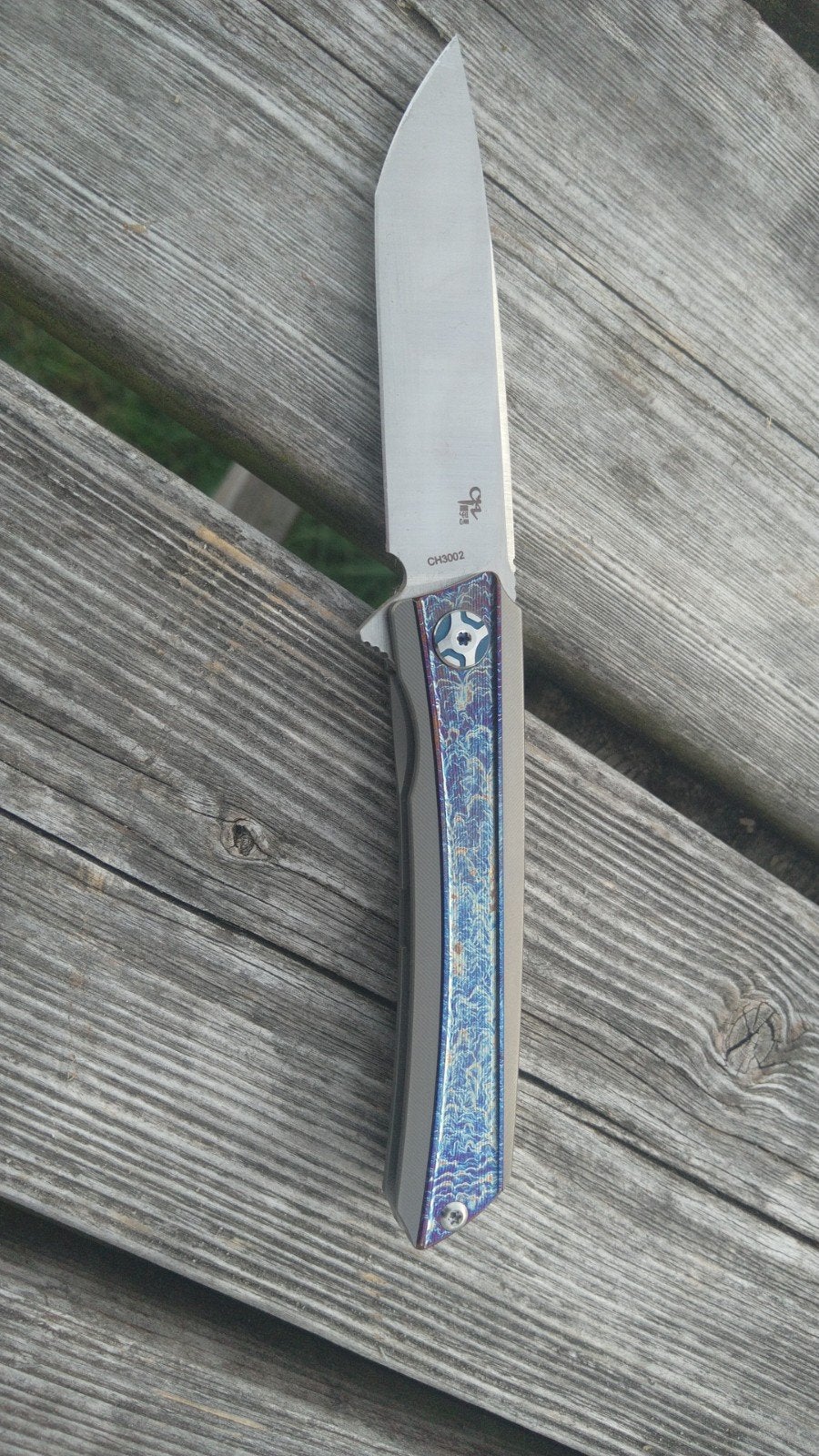 CH3002 S35VN titanium damast zakmes nieuw in doos, Ophalen of Verzenden, Nieuw