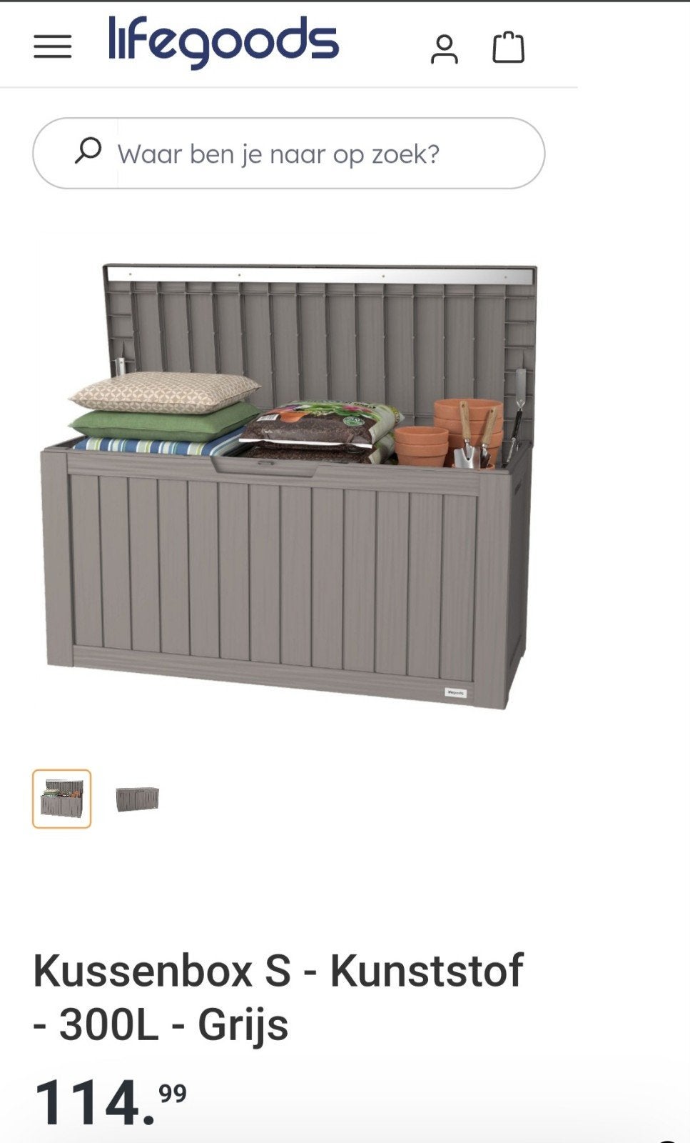 Lifegoods Opbergbox S-300L Grijs - Nieuw in doos, Ophalen of Verzenden, Nieuw