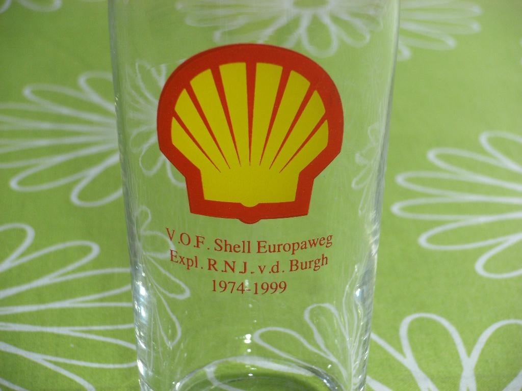 Bierglas Shell Europaweg 1974-1999, Ophalen of Verzenden, Zo goed als nieuw