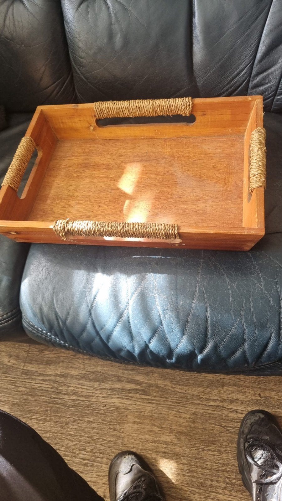 KNUTSELWERKJE  HOUTEN DIENBLAD (GRATIS ), Ophalen, Gebruikt, Handgemaakt, Dienblad