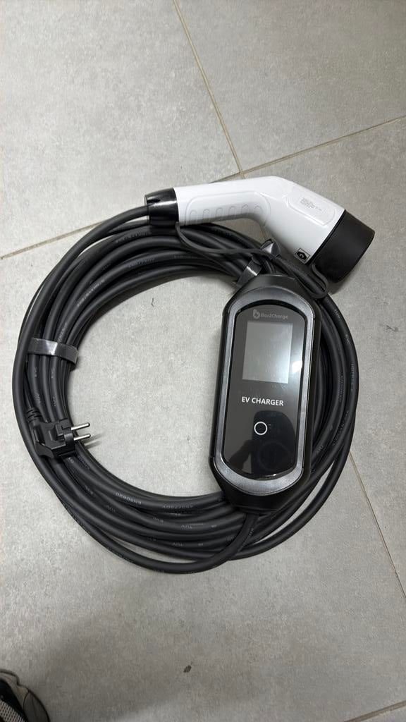Mobiele Thuislader 3.7 kW Type 2 15m 16A APP Functie ZGAN, 5701 KJ 118, Nieuw, Support@bar2charge.eu, Laadkabel