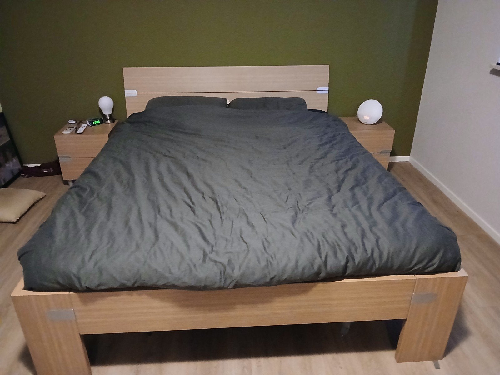 2-persoons bed 160x200 met 2x lattenbodems (excl. matrassen), Ophalen, Gebruikt, Tweepersoons, 200 cm