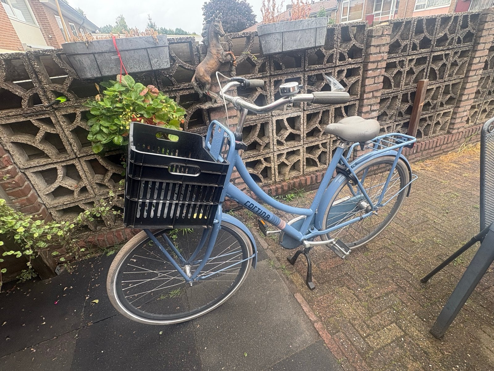 Blauwe damesfiets met mand - cortina, Fietsen en Brommers, Ophalen, Velgrem, 50 tot 53 cm, Gazelle