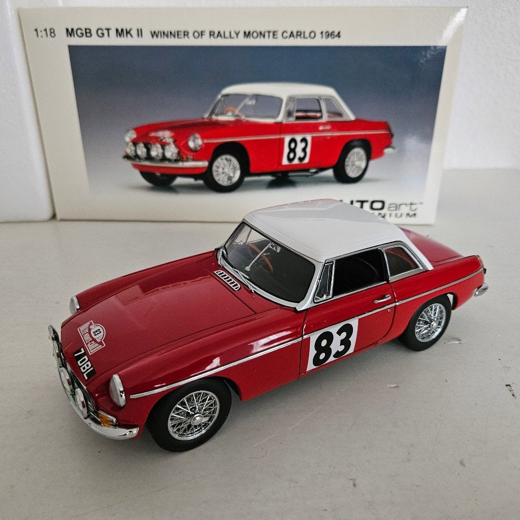 AUTOART: MG MGB GT MKII ( winner Rally Monte Carlo 1964), Ophalen of Verzenden, Nieuw, Auto, Autoart