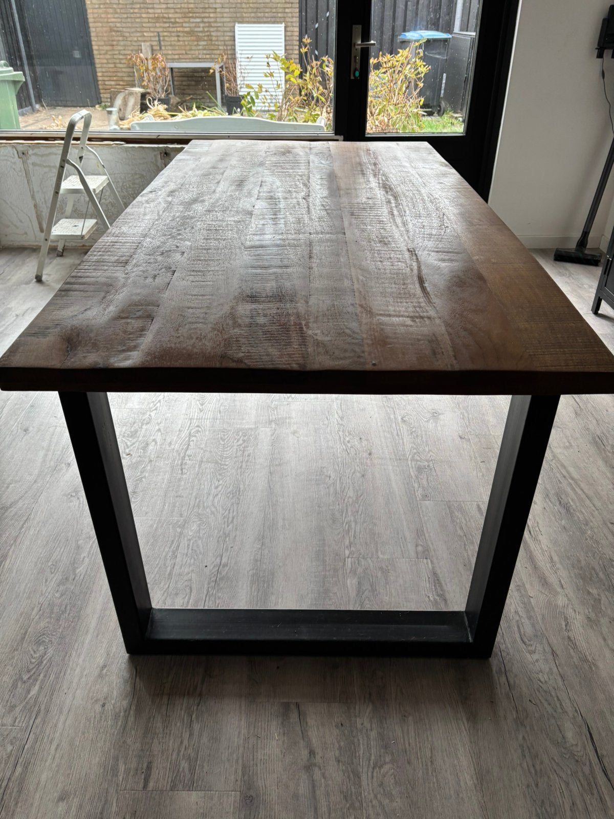 Mango houten eettafel 190x90x80, Ophalen, 200 cm of meer, 50 tot 100 cm, Zo goed als nieuw
