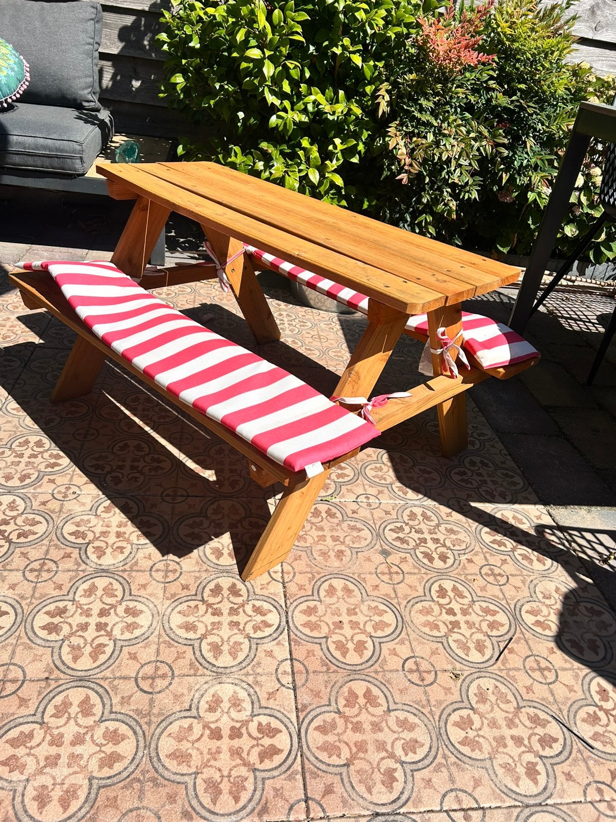 Kinder picknick tafel ZGAN!, Tuin en Terras, Ophalen, Zo goed als nieuw, Rechthoekig, Hout