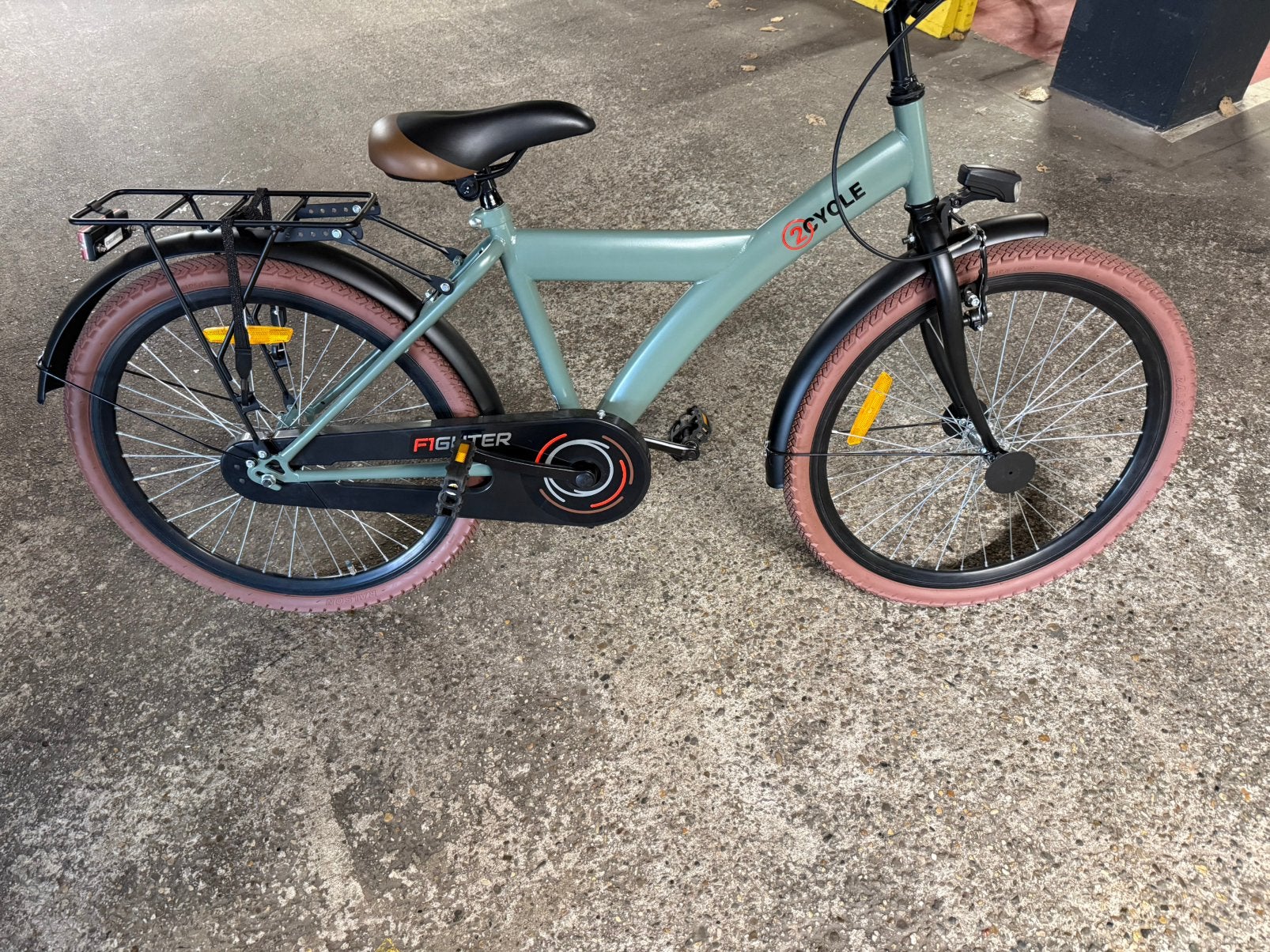 2Cycle Jongensfiets - 24 inch - Groen - Kinderfiets, Velgrem, Minder dan 49 cm, Zo goed als nieuw, Ophalen