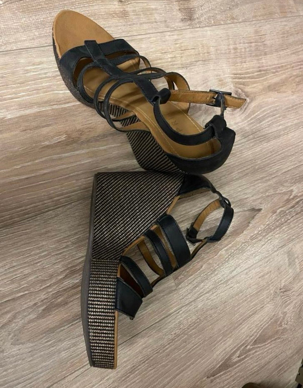 Esprit high heels sandalen zwart leer, maat 40, Ophalen of Verzenden, Zo goed als nieuw, Zwart, Sandalen of Muiltjes