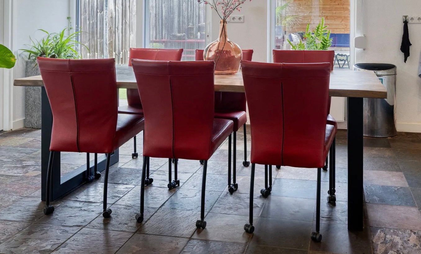6 echt leren eetkamer stoelen - merk: prominent, Ophalen, Gebruikt, Leer, Vijf, Zes of meer stoelen