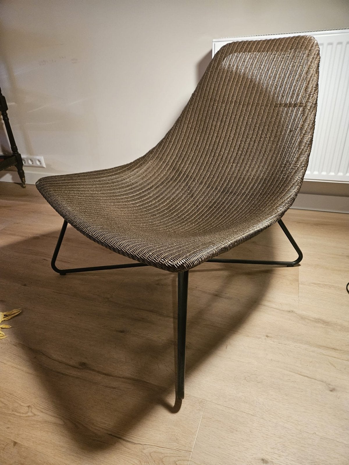 Ikea Radviken fauteuil, zwart frame, handgevlochten zitting, Huis en Inrichting, Fauteuils, Ophalen, Minder dan 75 cm, Zo goed als nieuw