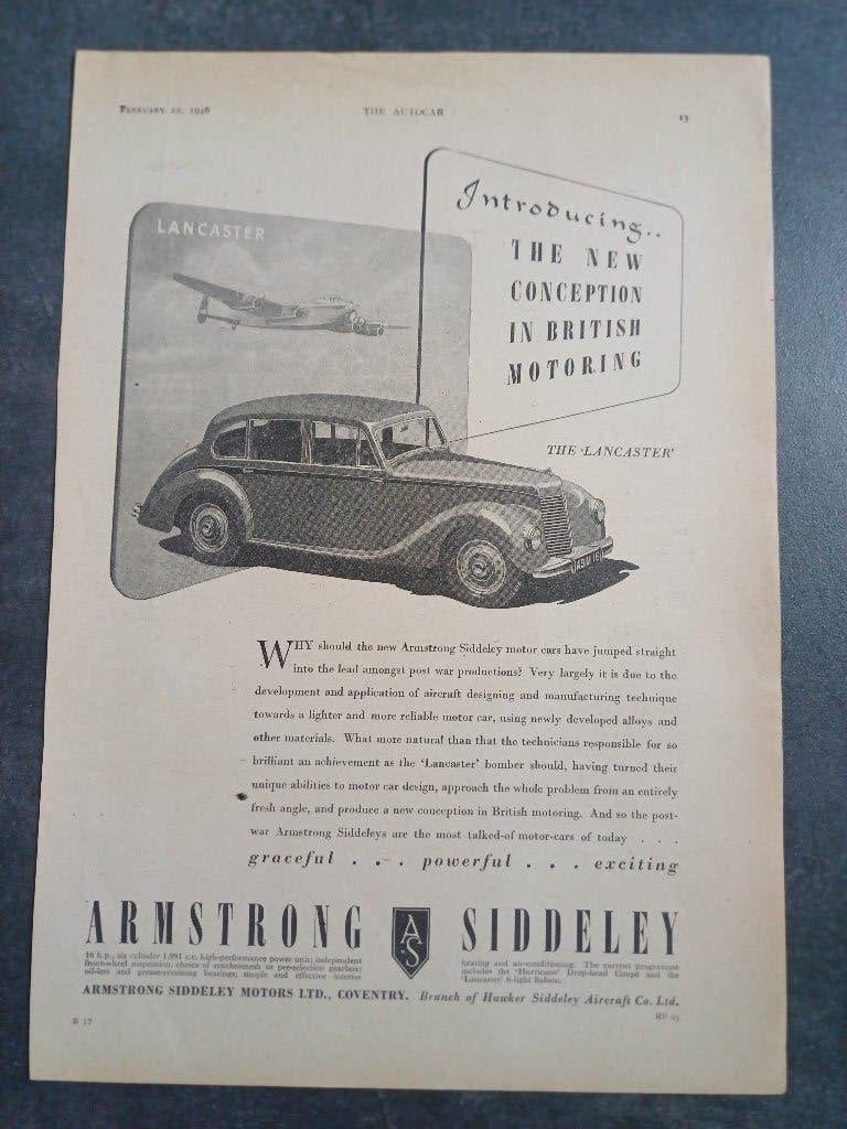 Originele Armstrong Siddely advertentie uit 1946, Verzenden, Gelezen, Overige merken
