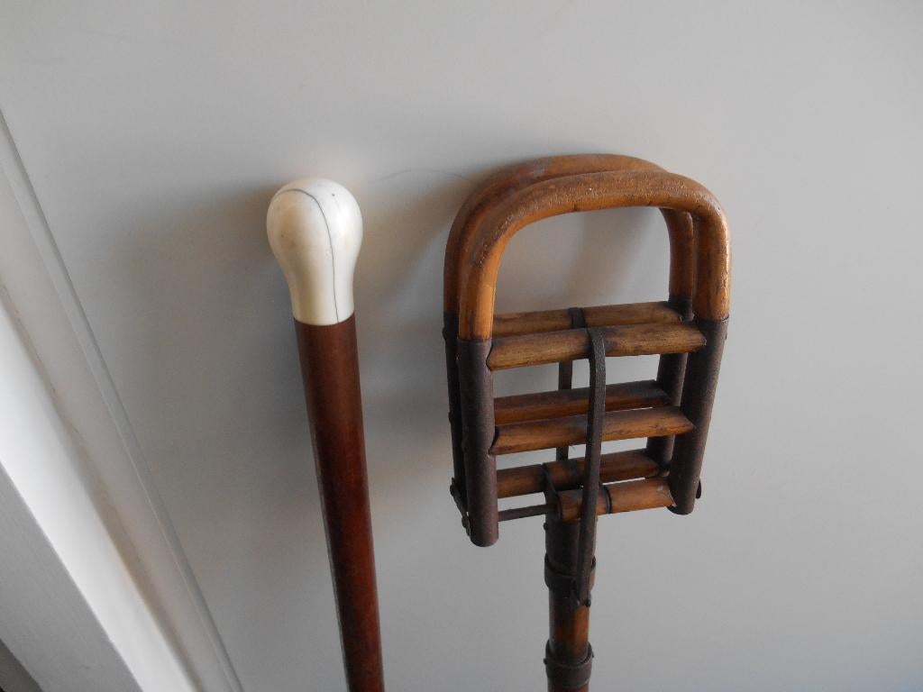 2 antieke wandel  en zit stok zeldzaam rond 1900, Ophalen of Verzenden, Gebruikt