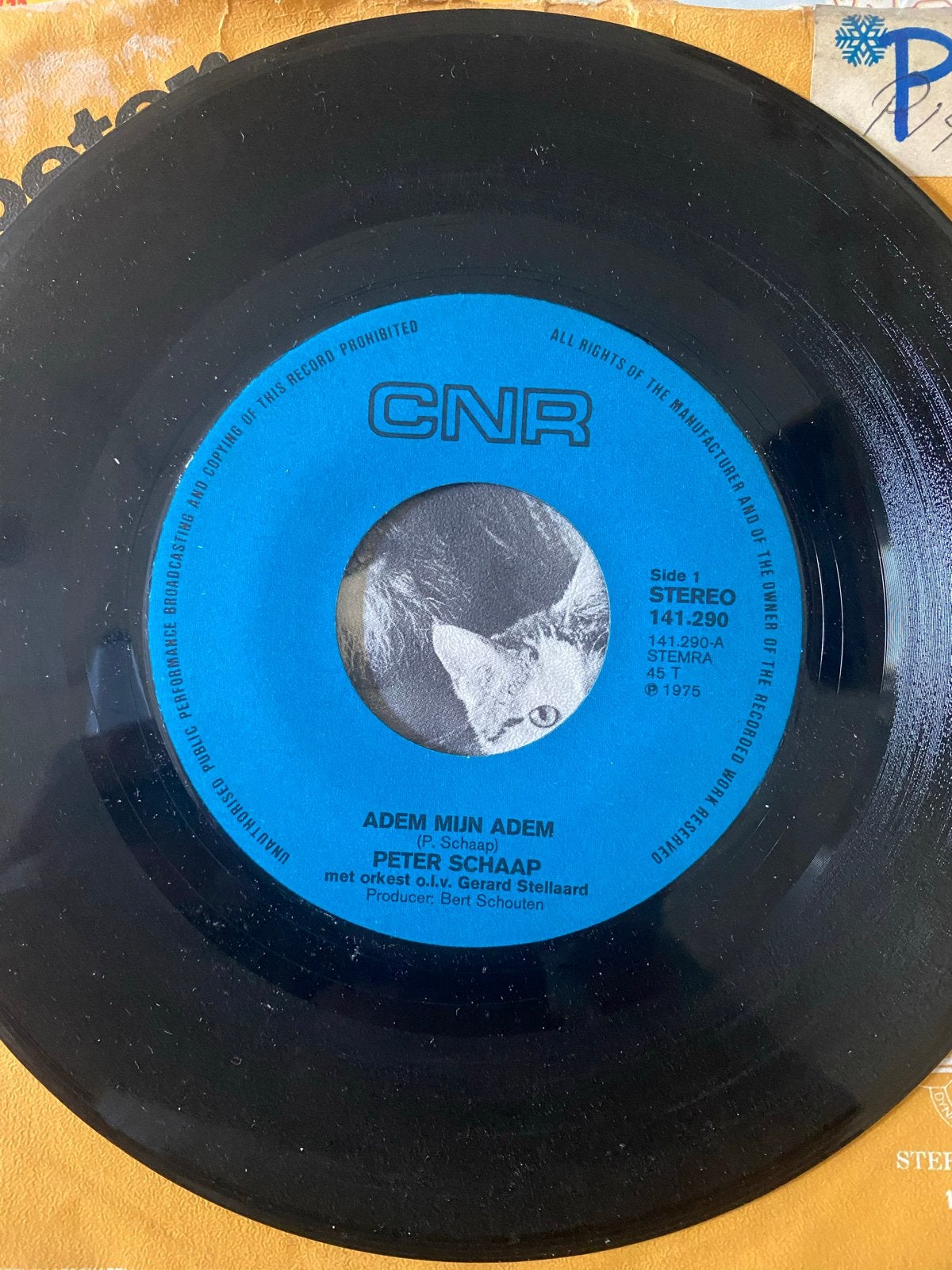 Peter Schaap - Adem Mijn Adem / Meisje Bij De Zee (Single), Gebruikt, 7 inch, EP, Nederlandstalig