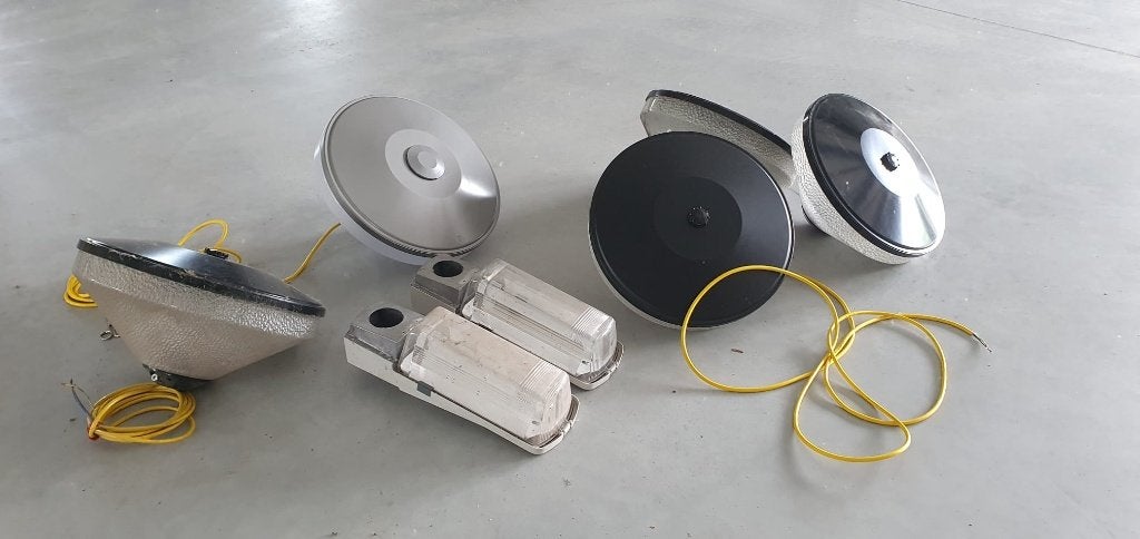 Lantaarn / industrie lampen, Huis en Inrichting, Ophalen, Gebruikt, Metaal, Minder dan 50 cm