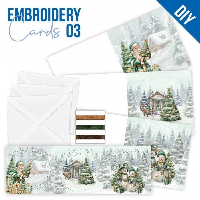 Embroidery Cards 03 Enchanting Christmas STDOPP003, Hobby en Vrije tijd, Kerst, ., Overige typen, Nieuw
