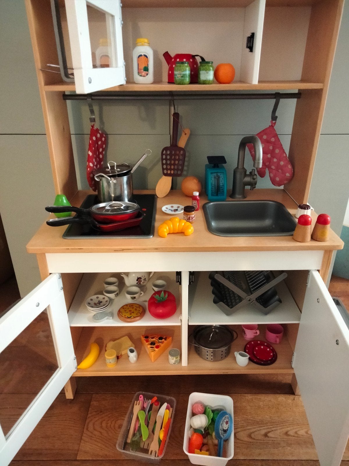 Ikea Speelkeukentje met veel spulletjes, Ophalen, Gebruikt, Hout, Speelkeuken