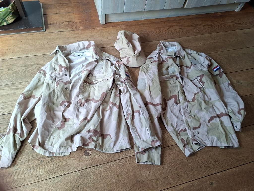 Regiment Genietroepen dessert camouflage jasjes en veldpetje, Ophalen of Verzenden, Landmacht, Nederland, Kleding of Schoenen