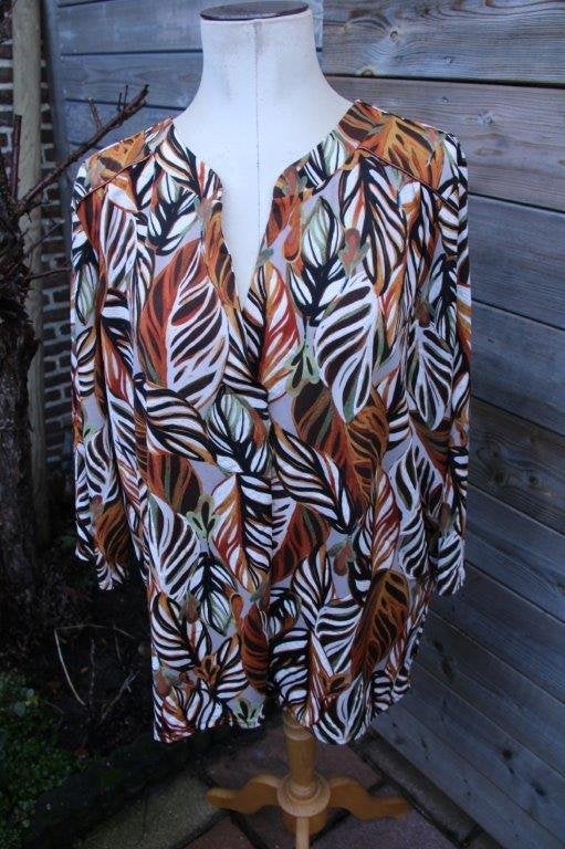 Tuniek bruin/ groen paprika mt 54 Vaste prijs, Bruin, Blouse of Tuniek, Ophalen of Verzenden, Zo goed als nieuw