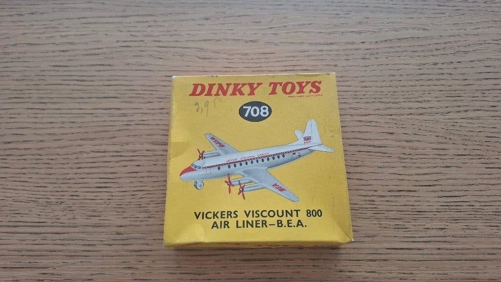 Dinky Toys 708 Vickers Viscount 800 BEA met originele doos, Ophalen of Verzenden, Zo goed als nieuw