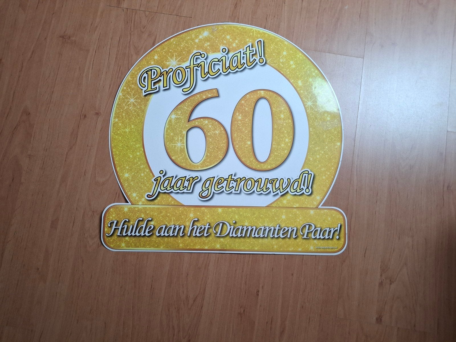 Plakkaat 60 jaar getrouwd, Ophalen, Zo goed als nieuw, Versiering, Geboorte of Huwelijk