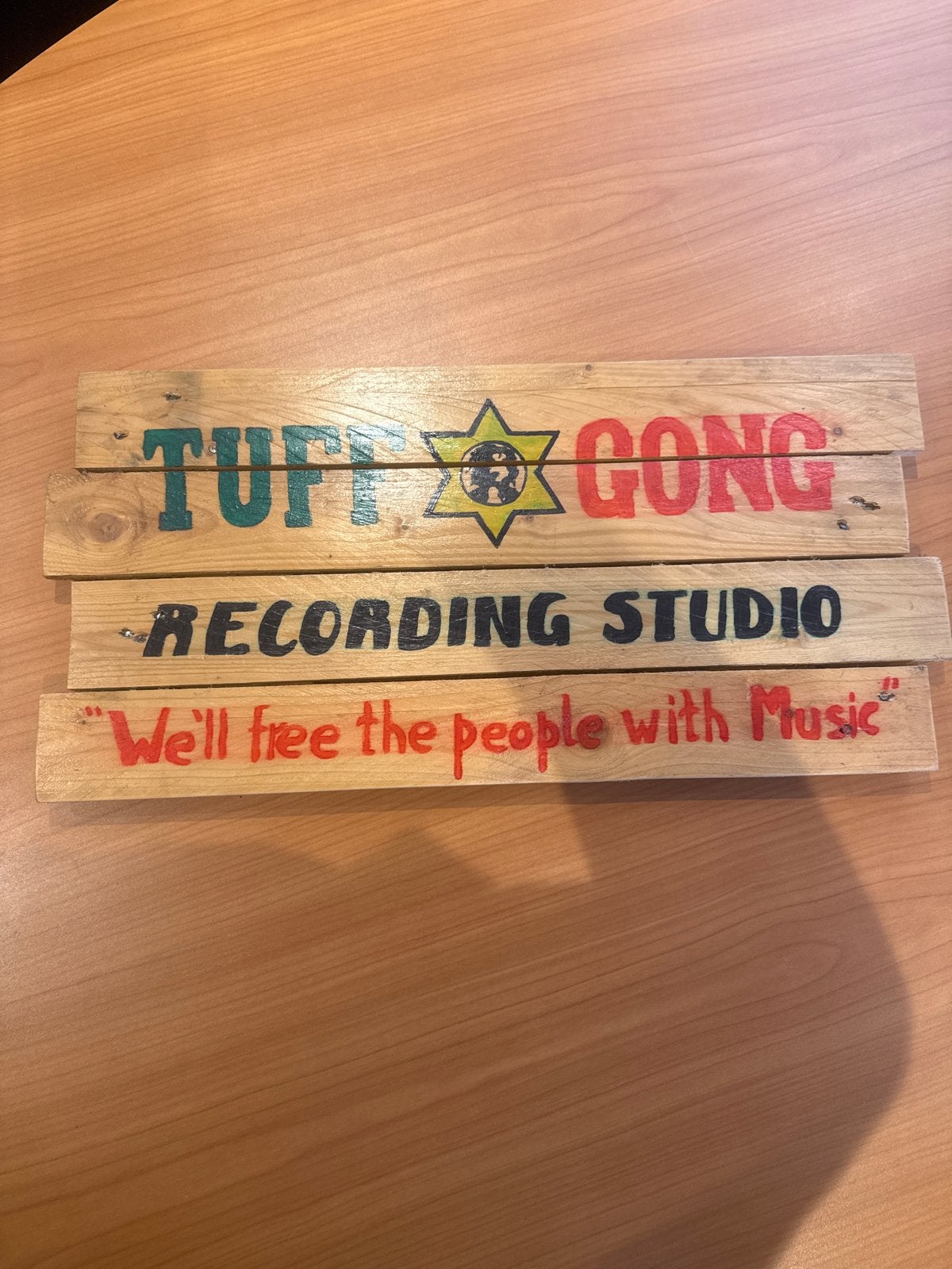 Tuff Gong Recording Studio Houten Bord, Gebruikt, Meerkleurig, Verzenden, Vintage
