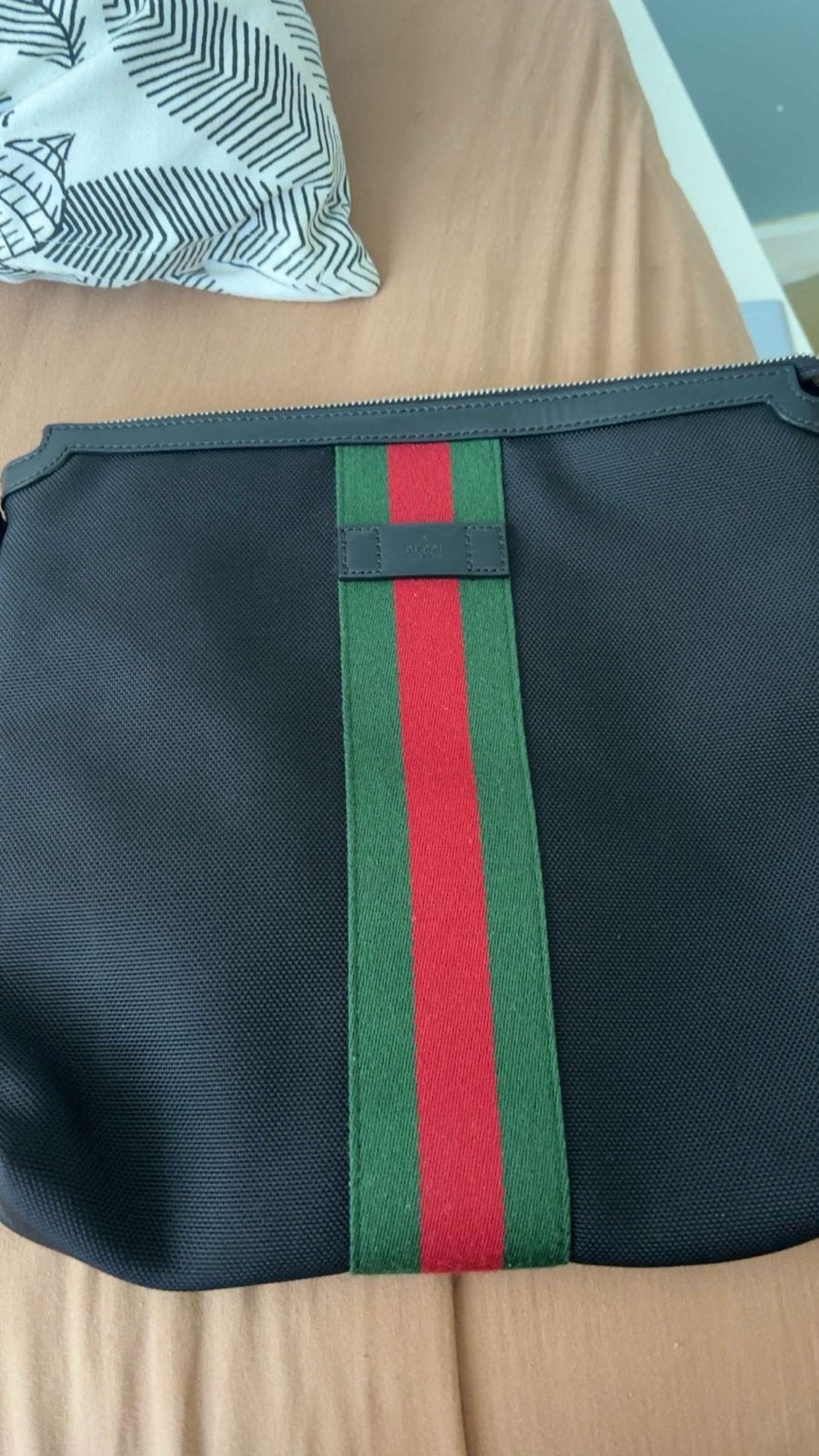 Gucci Schoudertas Heren - Zwart met Groen/Rood Web, Ophalen of Verzenden, Gebruikt, Zwart, Overige merken