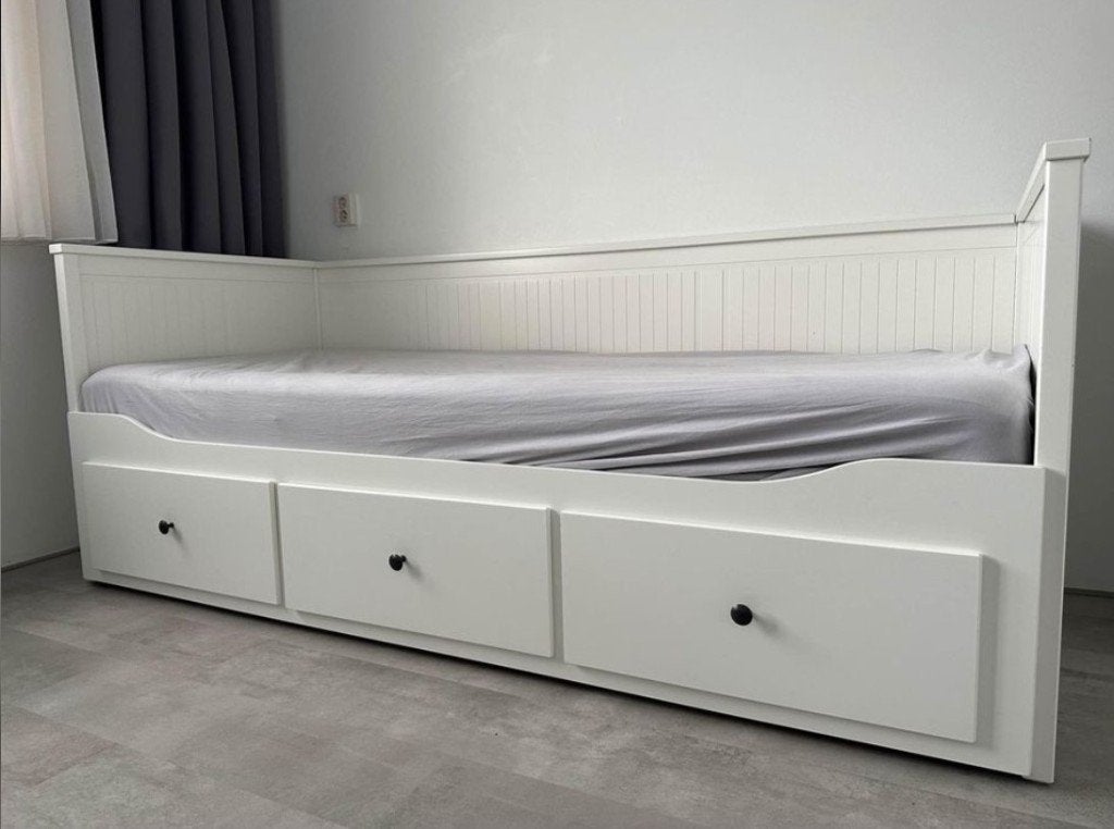 ikea hemnes bed met matras, Ophalen, Eenpersoons, Ikea Hemnes, Wit