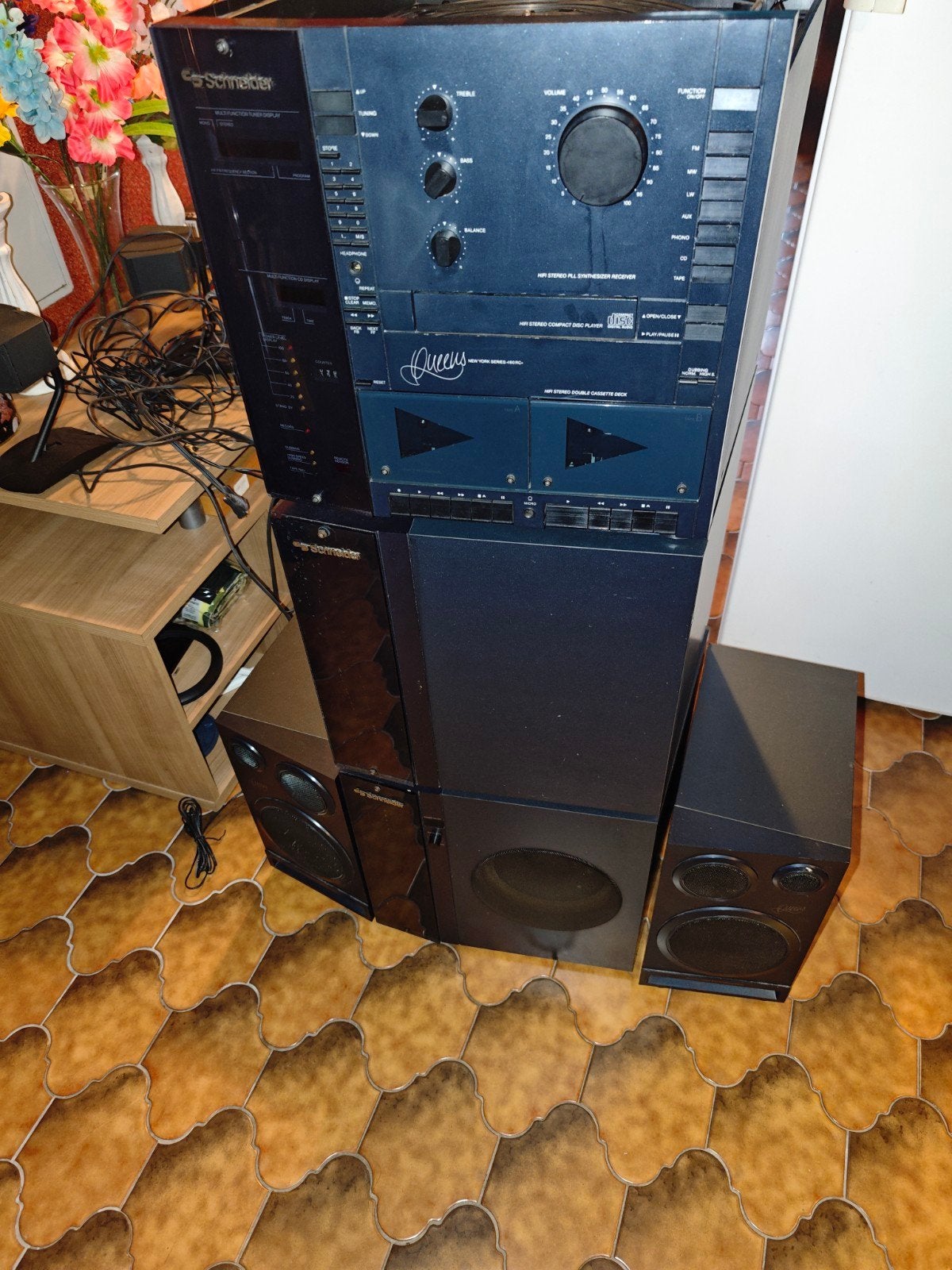 Schneider Queens 160 Stereo Set met Platenspeler en Speakers, Audio, Tv en Foto, Stereo-sets, Gebruikt, Losse componenten, Tuner of Radio