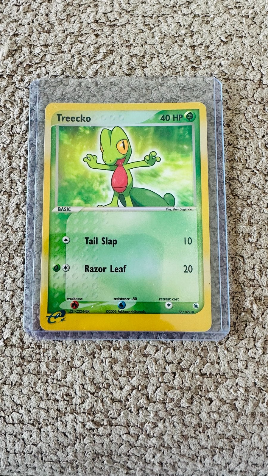 Treecko 75/109 EX Ruby & Sapphire Pokémon Kaart, Ophalen of Verzenden, Zo goed als nieuw, Losse kaart