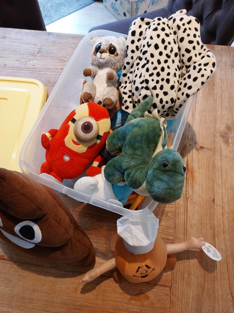 Diverse knuffels: Minion, dinosaurus, en meer!, Ophalen, Gebruikt, Overige merken, Middelgroot (20 tot 80 cm)
