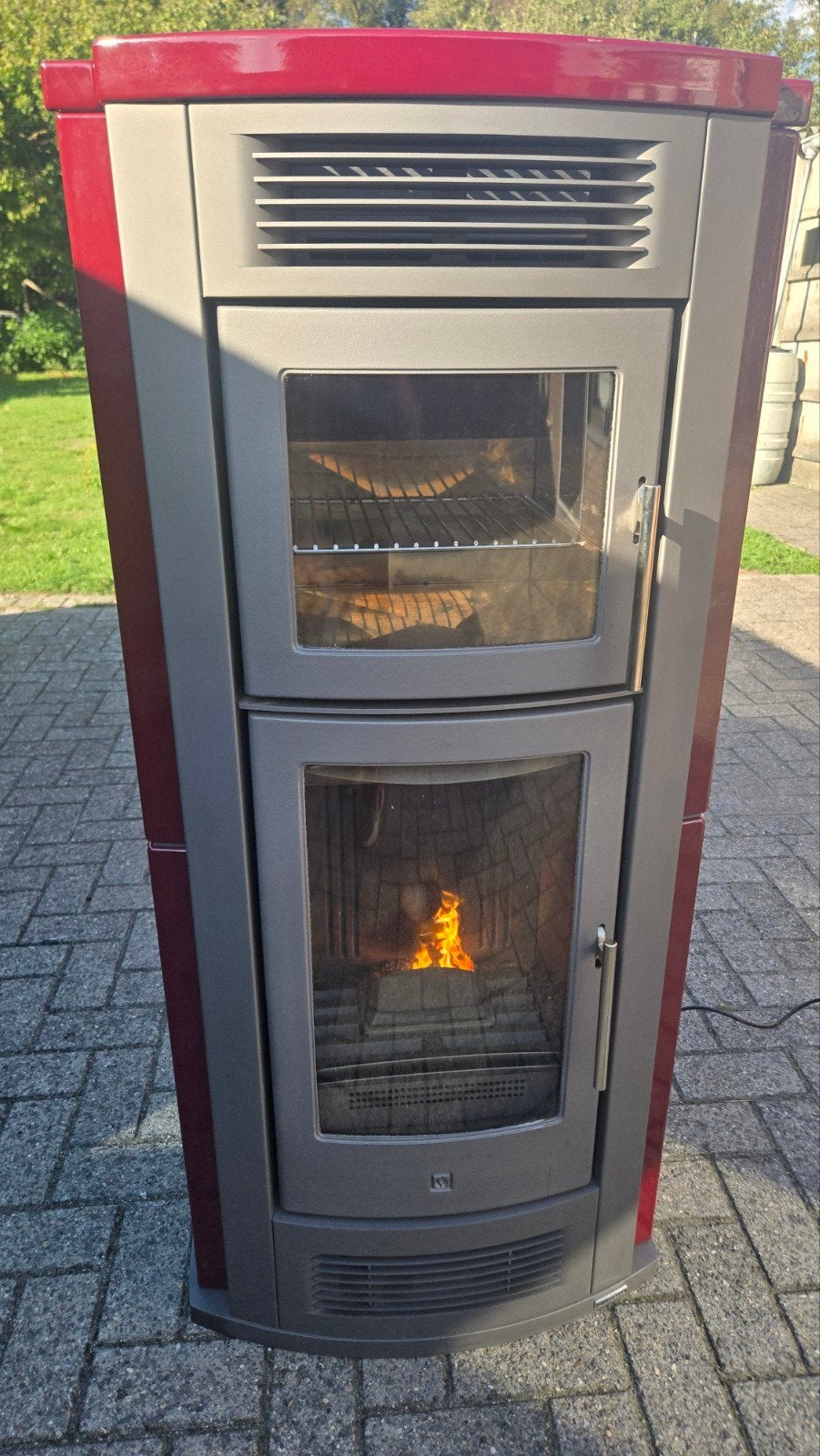 PIAZZETTA PELLETKACHEL MODEL P960F MET OVEN 12kw (Levering), Ophalen, Overige brandstoffen, Zo goed als nieuw, Pelletkachel