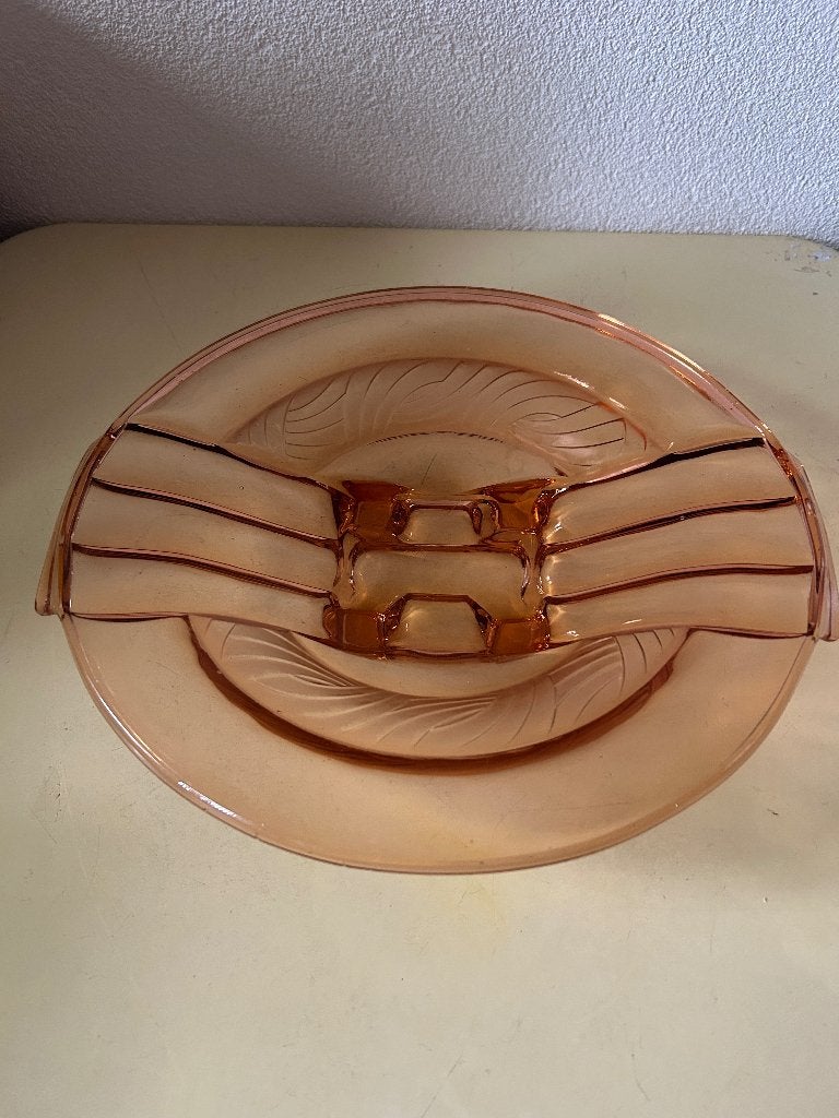 Art Deco schaal Walther & Söhne Orient - roze persglas, Ophalen of Verzenden