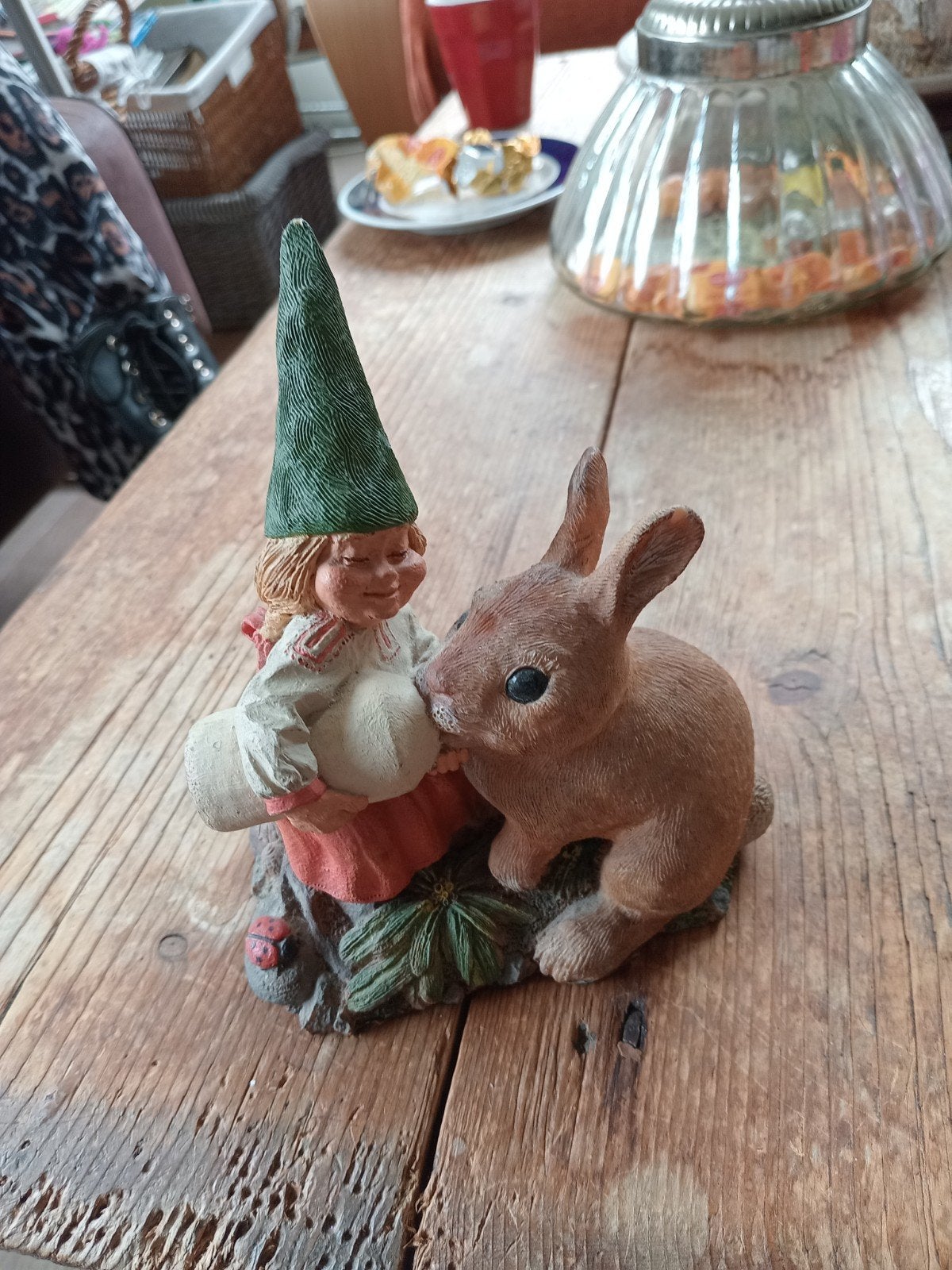 Martha & Bunny beeldje - Vintage kabouter en konijn, Verzamelen, Ophalen of Verzenden, Gebruikt, Fantasy